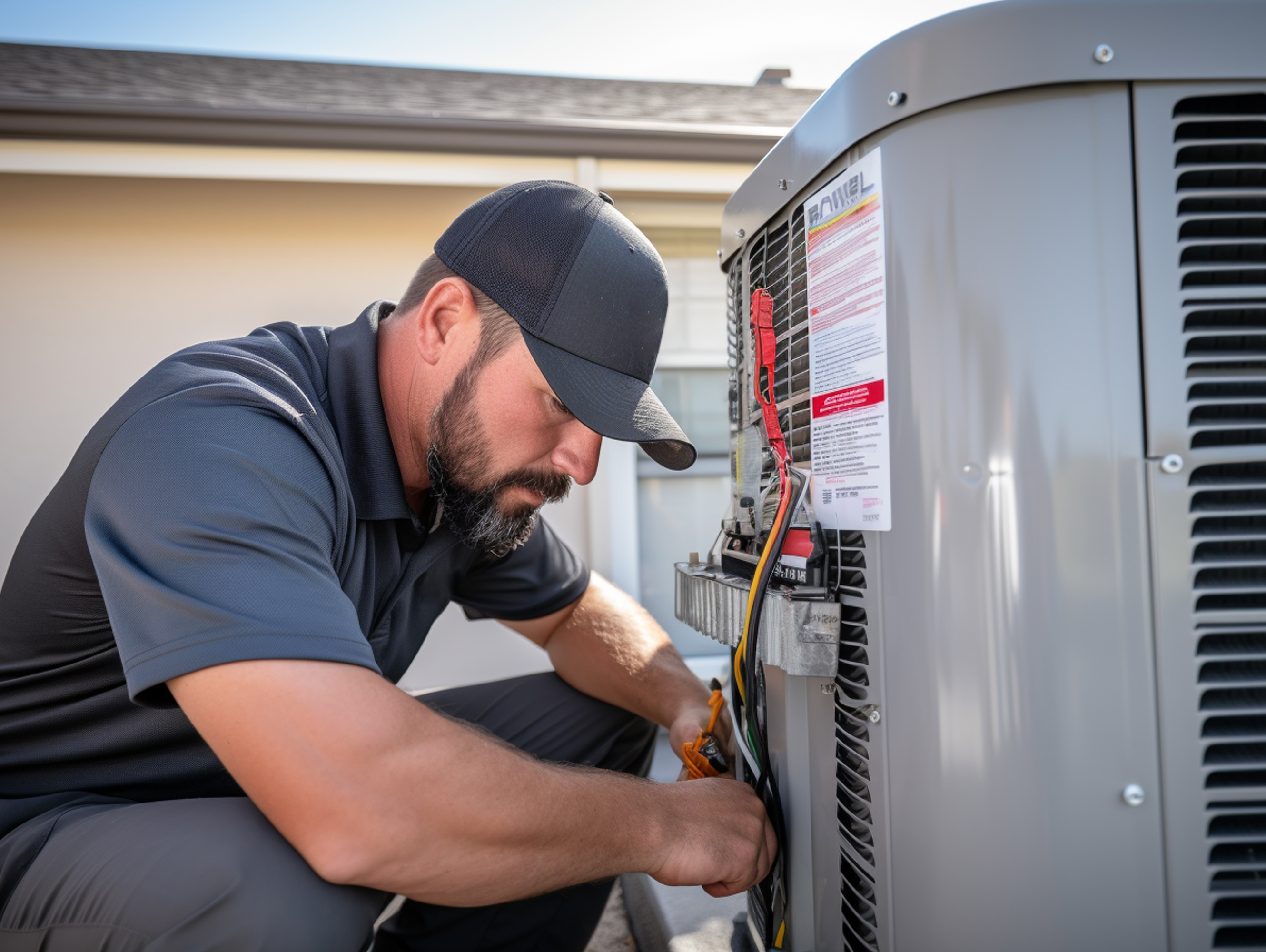 Tech Checking Air Conditioner