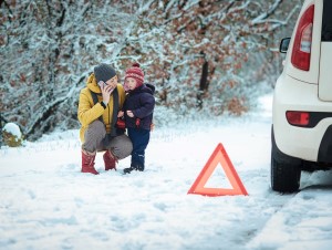 Mother, Child By Car in Winter1.jpeg